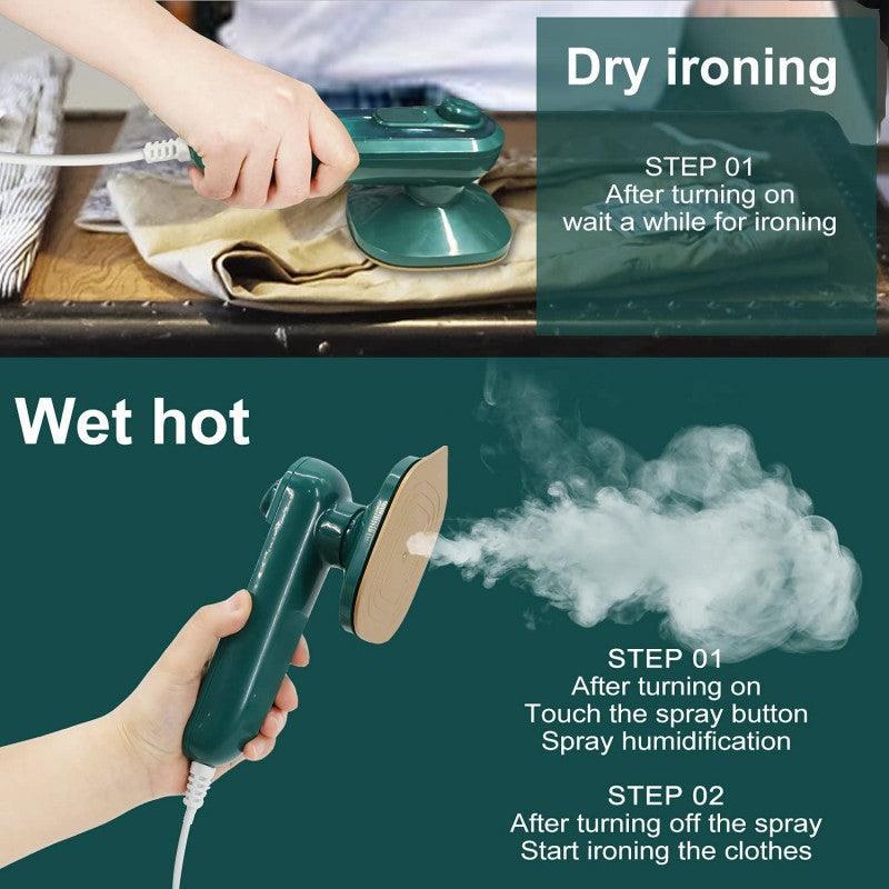 Portable Handheld Steam Iron Mini Travel Fabric Garment Iron Lightweight Steamer for Home Office Travel(water tank 60ml) - Glimmer Goods