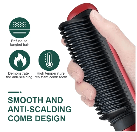 Electric Hair Straightener Brush Curling Comb 2 in 1 - Glimmer Goods