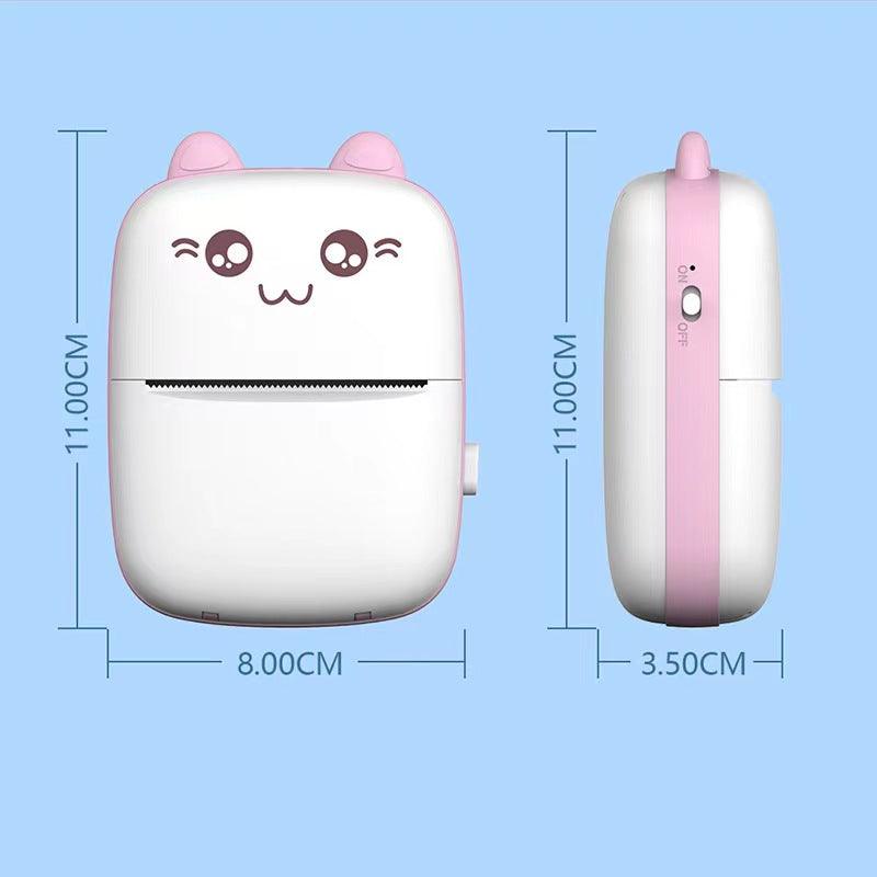 Cute Mini Portable Kitty Inkless Printer Wireless Bluetooth Mobile Phone Paper Label Photo QR Code Printing - Glimmer Goods